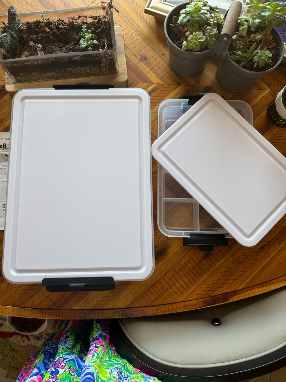 Build-a-Board SnackleBox 2-Piece Set with Cutting Board Lids - White NWOB